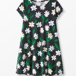 Hanna Andersson Black Floral Print Dress Sz 120cm